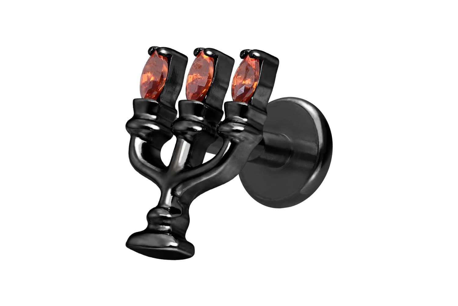 Titan Labret Piercing mit Innengewinde KERZENLEUCHTER